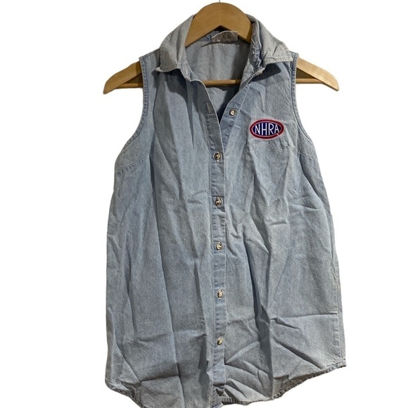 NHRA racing shirt drag racing‎ vintage 90’s sleeveless small button down - Picture 1 of 4